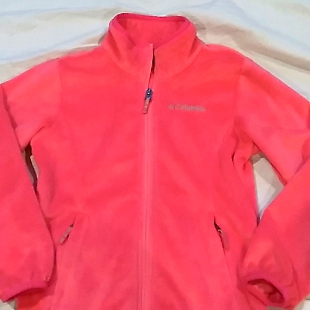 Columbia pink sportswear fleece jacket kids girls 7/8